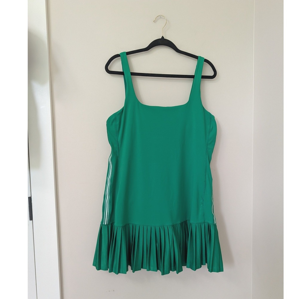 J.Crew Active Kelly Green Pleated Tennis Dress Drop Waist Large - Picture 3 of 16
